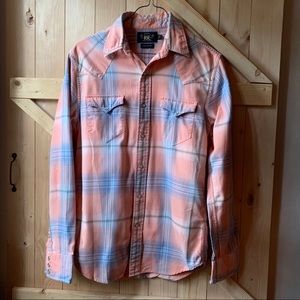 Ralph Lauren RRL Peach Plaid Flannel S